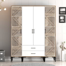 Hanah Home Armario Kumsal PTP Nogal y Blanco